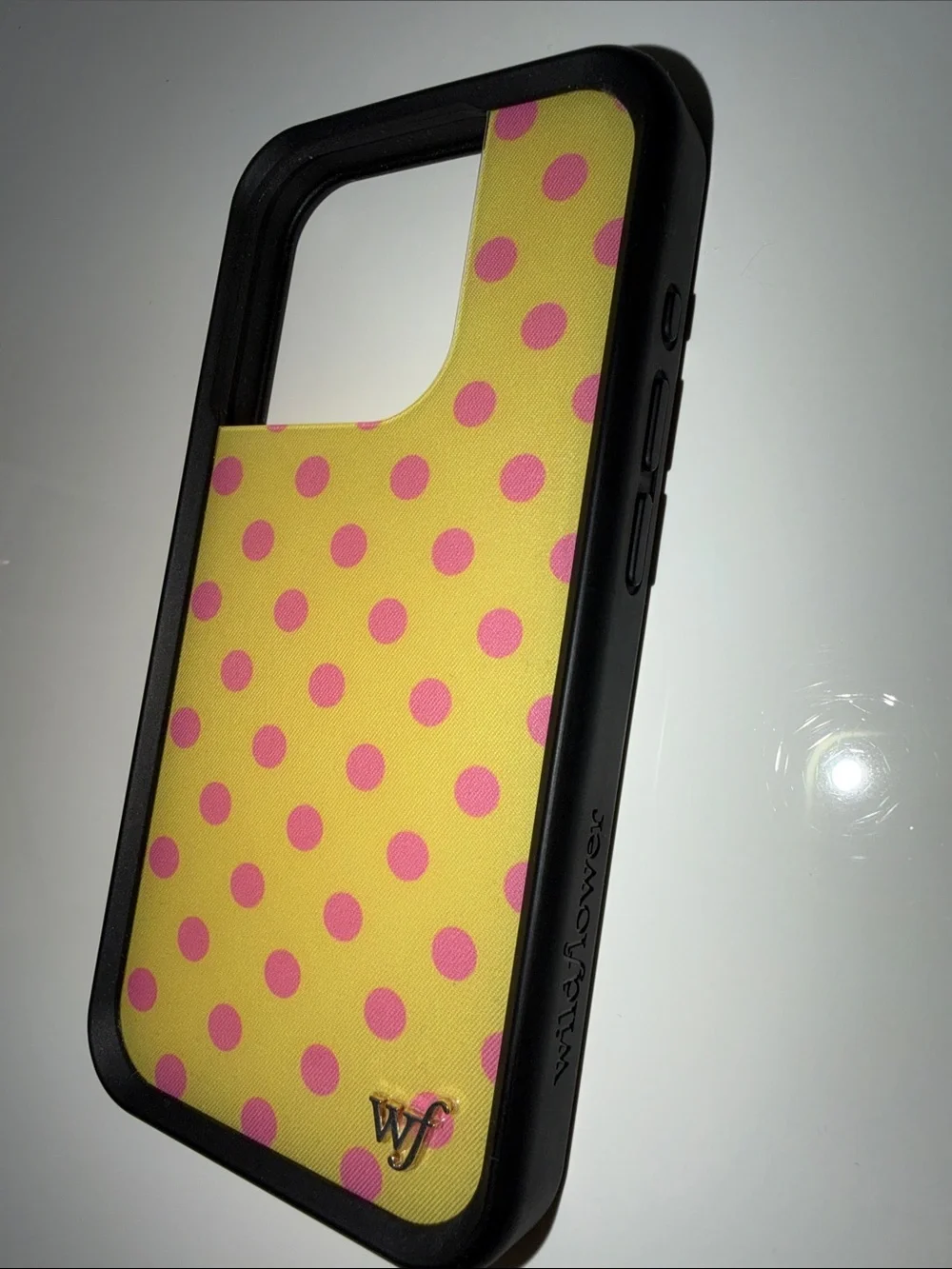 Polka Dot (yellow and pink) iPhone 15 Pro Wildflower case